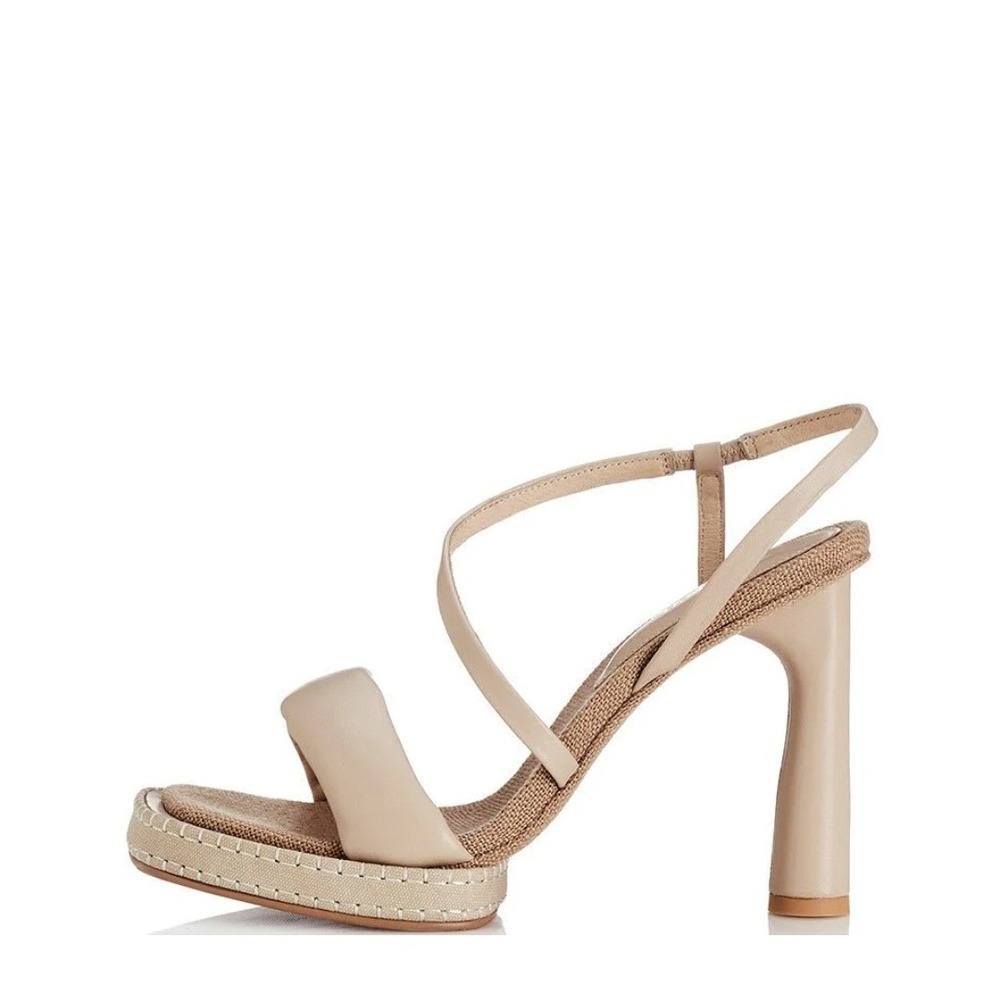 Alias Mae Ginny Square‎ Toe Heel Cream EU 35 US 4.5 -5 Leather Upper Neutral